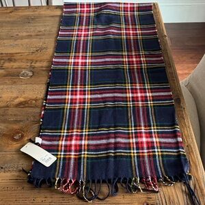 NWT Plaid Fringe Scarf